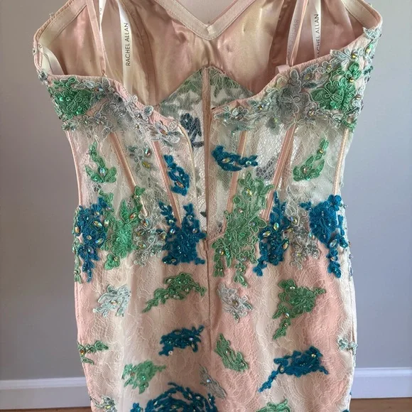 Boutique Formal Beaded Dress by Rachel Allan In Size 0 Removable Strapless - Picture 8 of 11